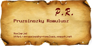 Pruzsinszky Romulusz névjegykártya